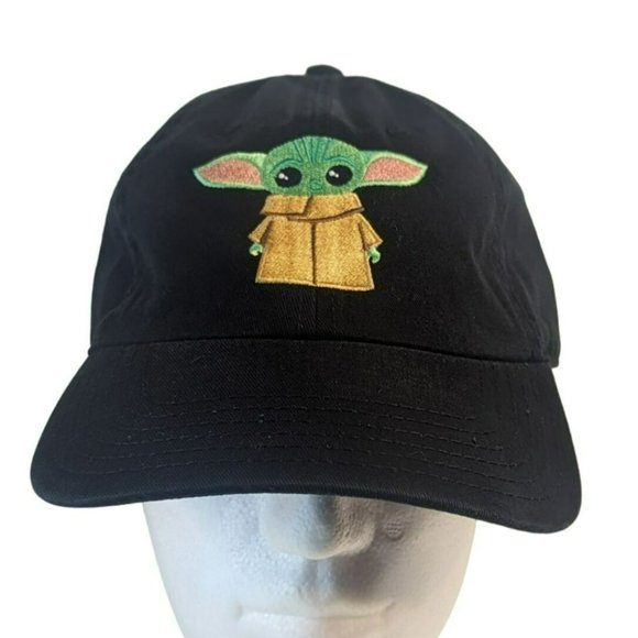 Star Wars Mandalorian Baby Yoda Grogu Black Adjustable Cap One Size Fits Most - Picture 1 of 8